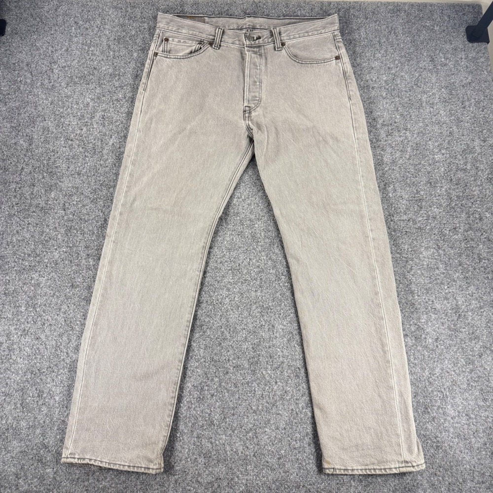 Levi's 501 Original Fit Jeans Men's 33x30 Gray Cotton Denim Straight Leg